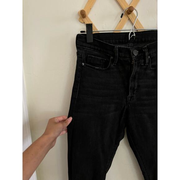 BDG Urban Outfitter Jeans Women's 26 Crop Twig High Rise Black Cut Out Raw Hem - Picture 3 of 10